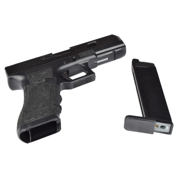 PISTOLA A GAS SCARRELLANTE HALF-METAL IMPUGNATURA ZIGRINATA NERA (VG1-B) PISTOLA A GAS SCARRELLANTE HALF-METAL IMPUGNATURA ZIGRINATA NERA (VG1-B)
