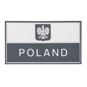 Polish Banner Patch (90 x 50 mm) - PVC - Grey
