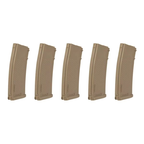 SPECNA ARMS SET 5x CARICATORI MID-CAP S-MAG 125 COLPI PER SERIE M4/M16 TAN (SPE-05-025720)