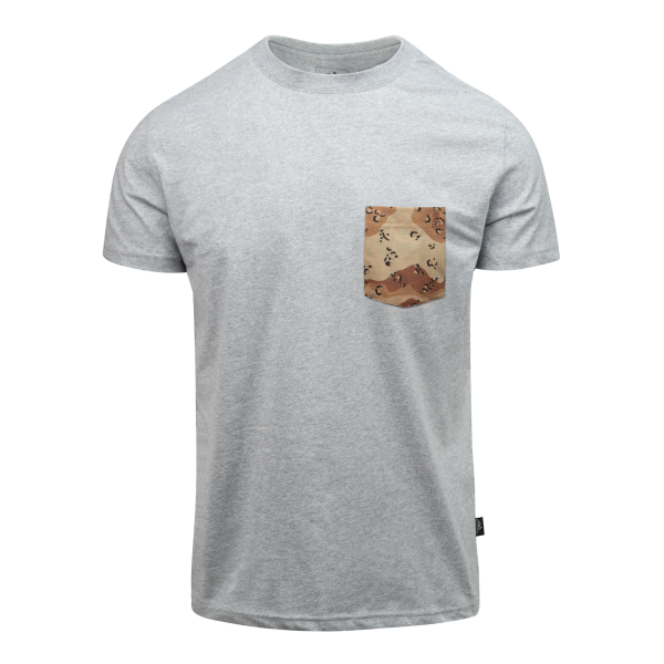 T-shirt (6 Color Desert Pocket) - Mid Grey Melange