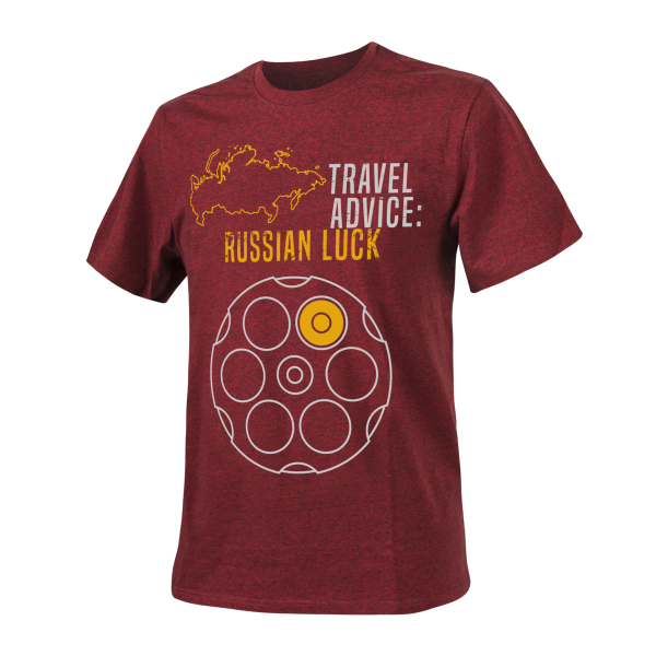 T-Shirt (Travel Advice: Russian Luck) - Melange Red