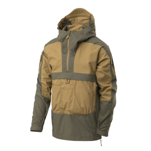 Tracer Anorak Jacket - Polycotton Stretch Ripstop - Coyote / Taiga Green
