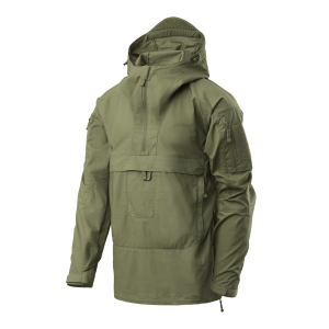 Tracer Anorak Jacket - Polycotton Stretch Ripstop - Olive Green
