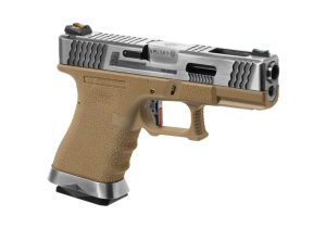 WE G-Force 19 SV Silver Barrel Metal Version GBB Desert