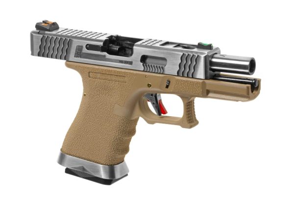 WE G-Force 19 SV Silver Barrel Metal Version GBB Desert