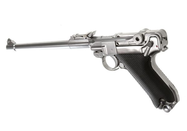 WE P08 8 Inch Full Metal GBB Silver