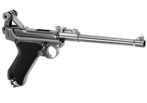 WE P08 8 Inch Full Metal GBB Silver