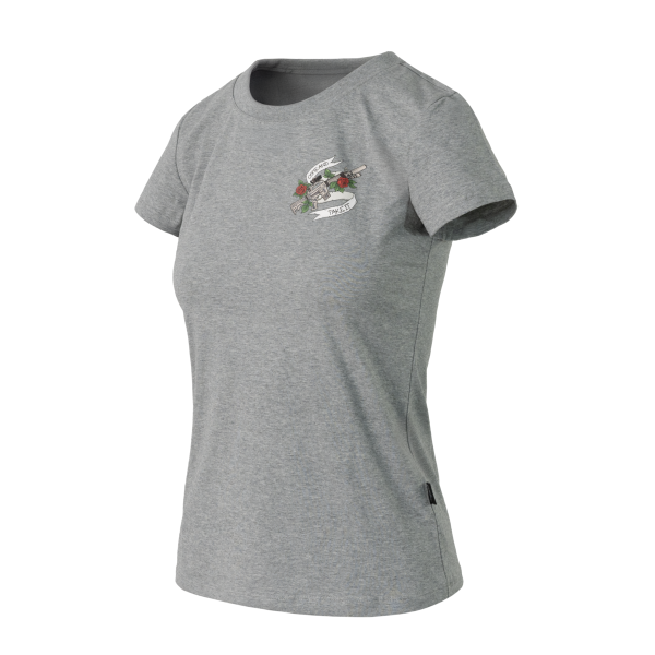Women's T-shirt Slim (Come and take it) - Mid Grey Melange