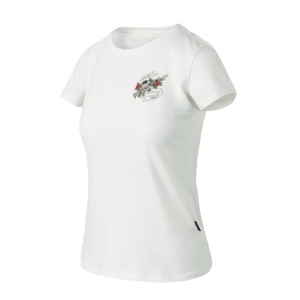 Women's T-shirt Slim (Come and take it) - White