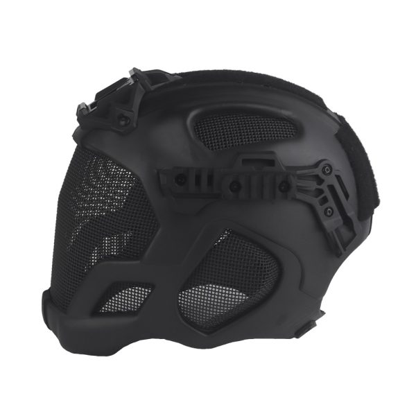 WOSPORT ELMETTO W23 CON RETE METALLICA NERO (WO-HL107)