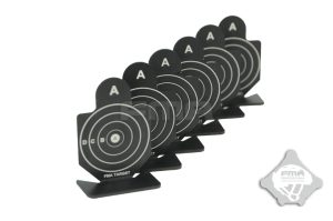 FMA Set bersagli in metallo - Aluminum Targets Type A, 6 pcs - neri Black