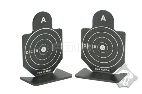 FMA Set bersagli in metallo - Aluminum Targets Type A, 6 pcs - neri Black