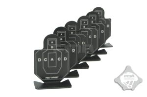 FMA Set bersagli in metallo - Aluminum Targets Type B, 6 pcs - neri Black