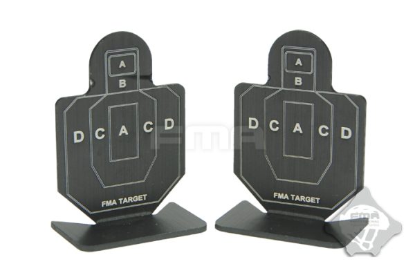 FMA Set bersagli in metallo - Aluminum Targets Type B, 6 pcs - neri Black
