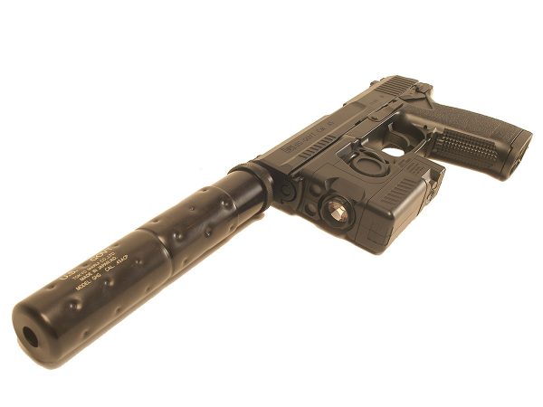 TM GNB SOCOM Model 23 Gas Pistol with Led Torch - Black (no markings)