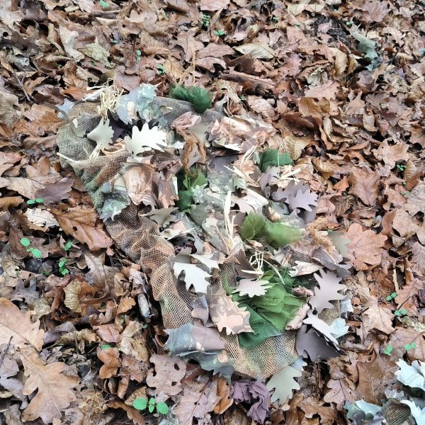 Kit costruzione ghillie 3D Camouflage Leaves SilkLeaf Stripes, 25 Pcs - MARRONI Brown
