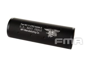 FMA U.S. Navy Seals Type Silencer 35x107 mm - Black FMA silenziatore in alluminio U.S. Navy Seals Type Silencer 35x107 mm - nero Black