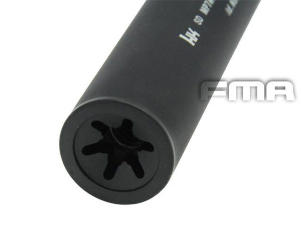 FMA silenziatore in alluminio per MP7 Silencer 38x220mm with Flash Hider, 12+mm (CW) - nero Black