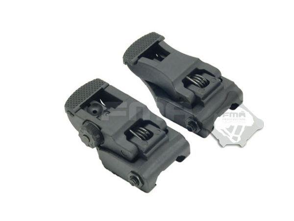 FMA coppia tacche di mira in polimero 71L Folding Polymer Sights - nere Black