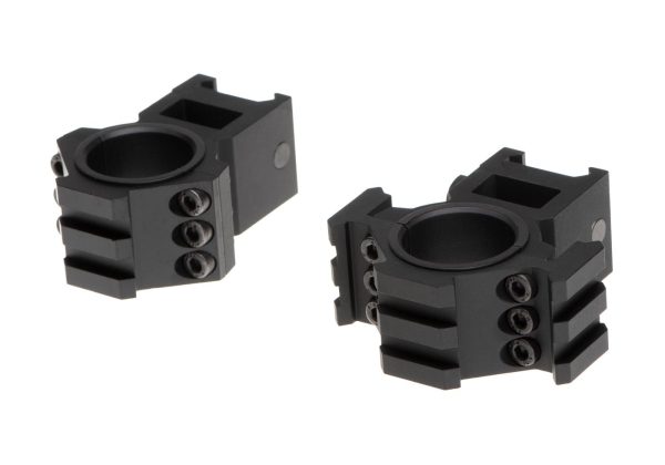 Aim-O Tri-Side Rail 25.4mm / 30mm Mount Rings Black