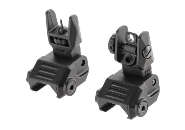 DLG Tactical Low Profile Folding Sight Set Black