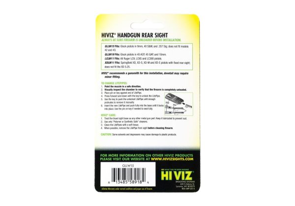 HIVIZ LiteWave Rear Sight for Glock 17/19