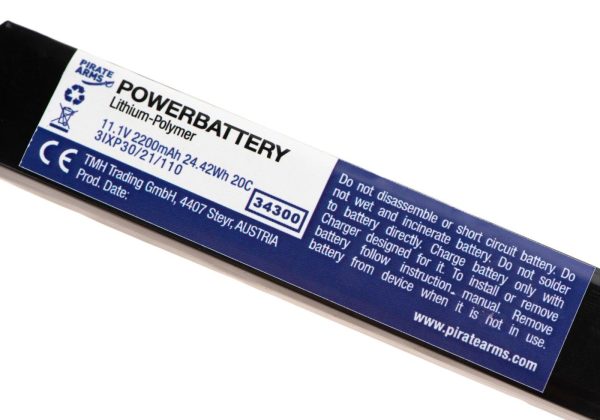 Pirate Arms LiPo 11.1V 2200mAh 20C Split Type T-Plug Black