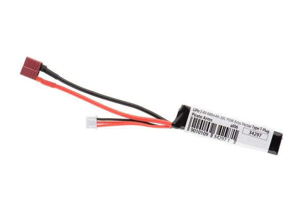 Pirate Arms LiPo 7.4V 600mAh 20C PDW Kriss Vector Type T-Plug