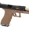WE G-Force 17 BK Gold Barrel Metal Version GBB Desert