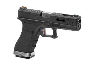 WE G-Force 17 BK Silver Barrel Metal Version GBB Black