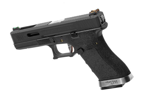 WE G-Force 17 BK Silver Barrel Metal Version GBB Black