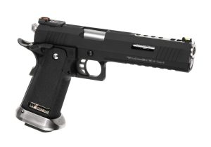 WE Hi-Capa 6 Force A Silver Barrel Full Metal GBB Black