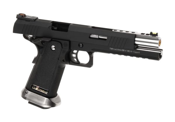 WE Hi-Capa 6 Force A Silver Barrel Full Metal GBB Black
