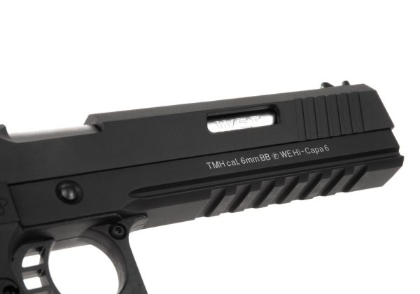 WE Hi-Capa 6 Force A Silver Barrel Full Metal GBB Black