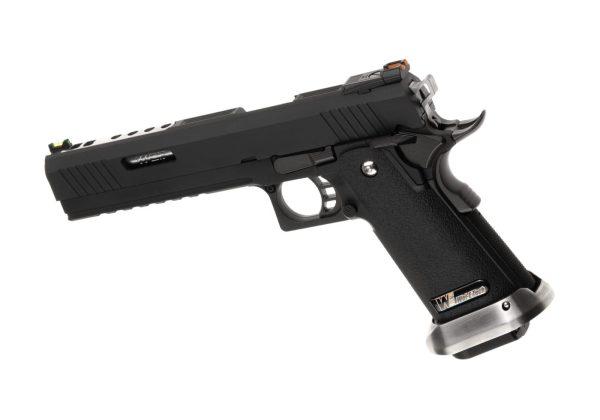 WE Hi-Capa 6 Force A Silver Barrel Full Metal GBB Black