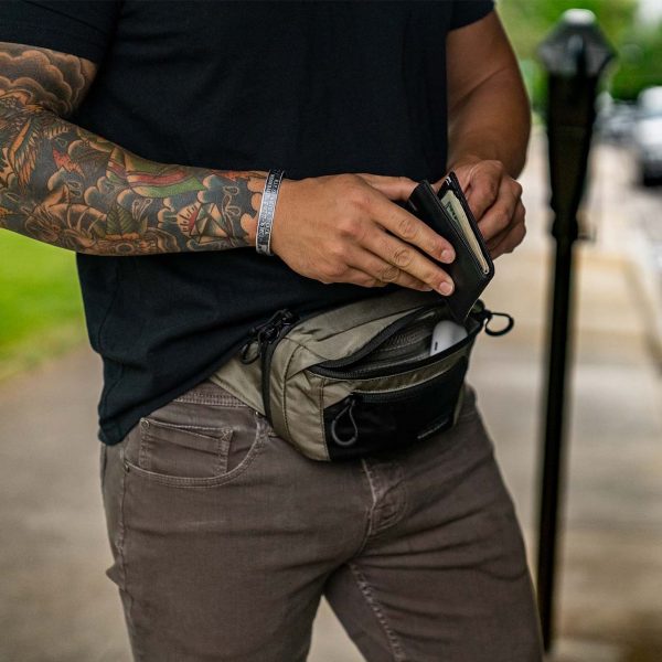 EBERLESTOCK BANDO BAG MARSUPIO Concealed Carry Fanny / Hip Pack - Green/Black nero
