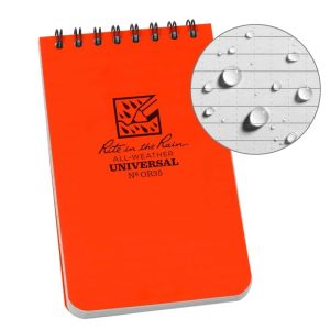 RITE Waterproof POCKET NOTEBOOK (76 × 133 mm) – arancione Orange