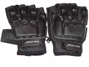 STRIKE Fingerless Gloves with Knuckle Protector - Black
