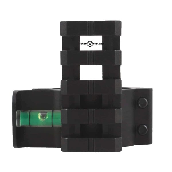 VO Mounting Ring with RIS Rail and Bubble Level, (30 / 25,4 mm) - Black
