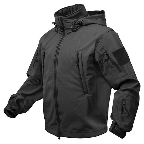 TACTICAL hooded jacket softshell BLACK TACTICAL hooded jacket softshell BLACK