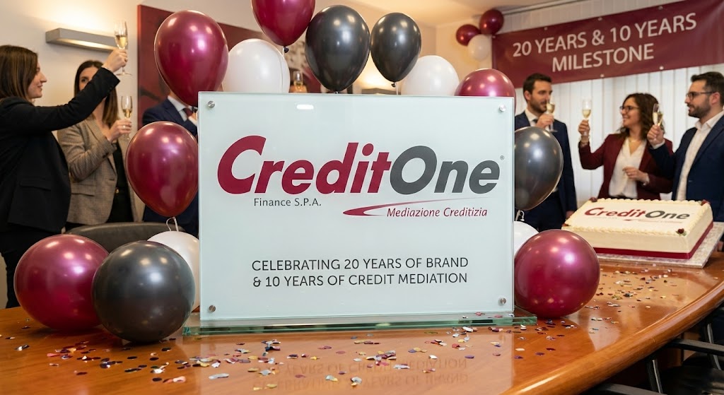 Doppio Traguardo Storico per Credit-One: 20 Anni di Brand e 10 Anni di Eccellenza nella Mediazione Creditizia
